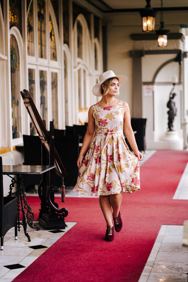 Violet Fish I Isabella Dress - Mystery Gardenia Sand Rose