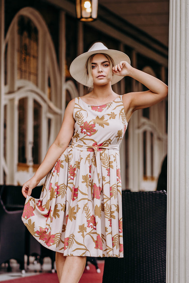 Violet Fish I Isabella Dress - Mystery Gardenia Sand Rose