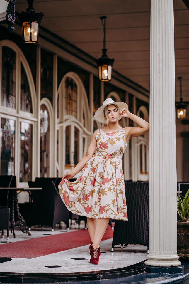 Violet Fish I Isabella Dress - Mystery Gardenia Sand Rose