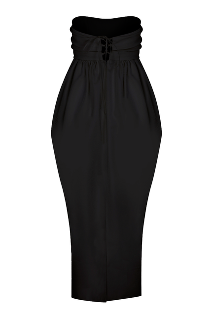Nazli Ceren | Jeanne Balloon Midi Dress in Black