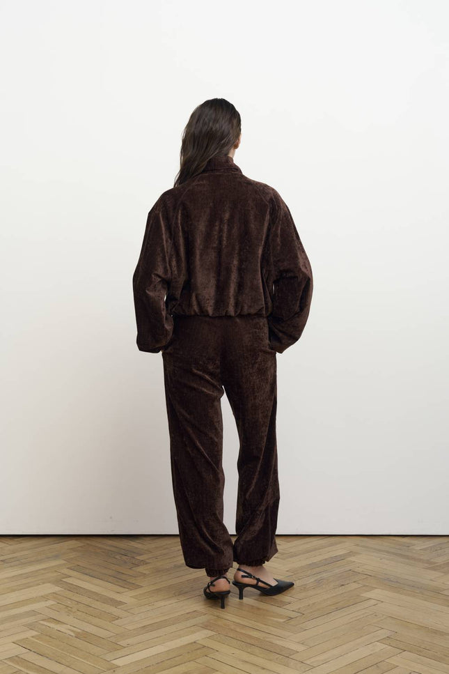 Kolosova | Velvet Elastic Waist Trousers
