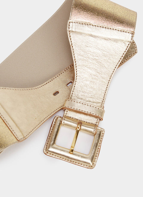 JUAN-JO I Złoty elastyczny pasek damski