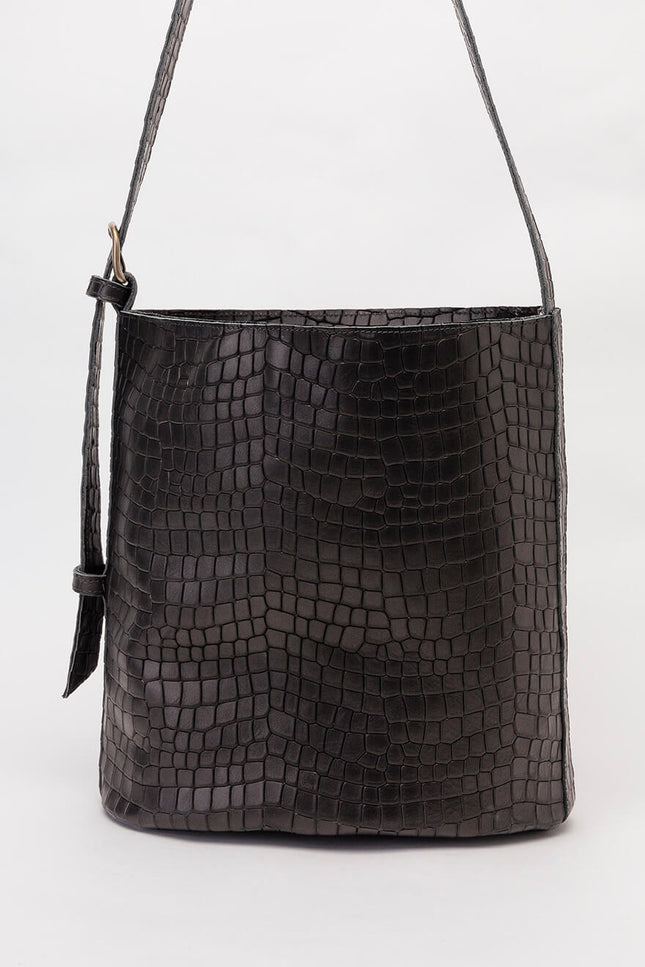 JUAN-JO I Bolso Cubo Piel Marrón Oscuro Bucket