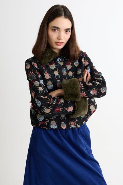 Kent Beetlejuice Fur Trim Cropped Jacket - Detail 1