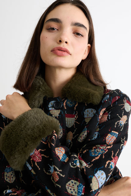 Kent Beetlejuice Fur Trim Cropped Jacket - Detail 2