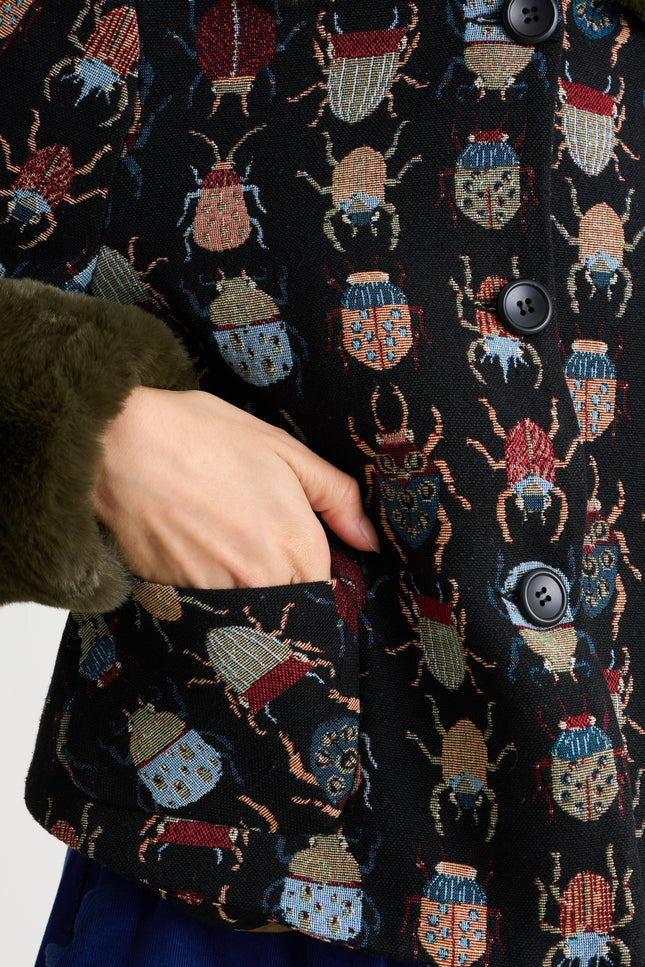 Kent Beetlejuice Fur Trim Cropped Jacket - Detail 3