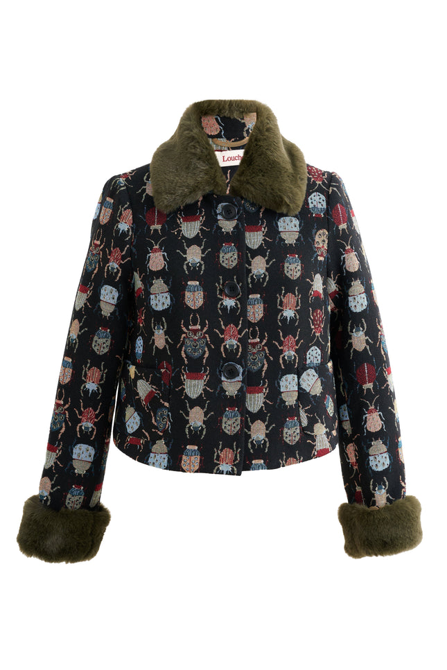 Kent Beetlejuice Fur Trim Cropped Jacket - Styled