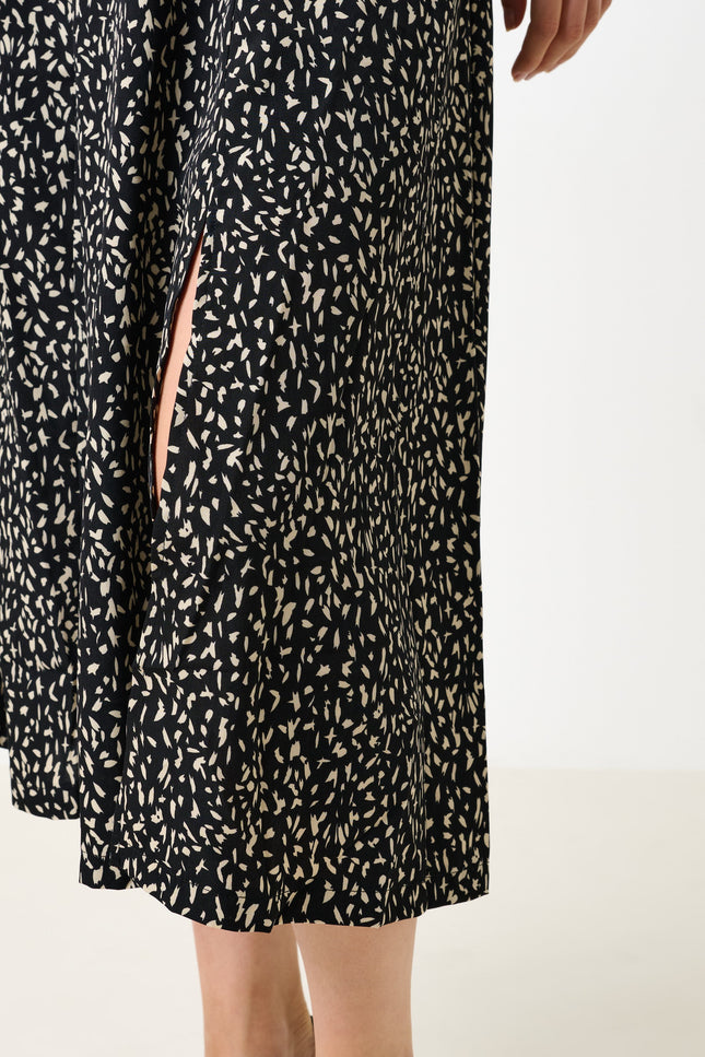 Kiyo Black Geo 11 Printed Midi Skirt - Detail 2
