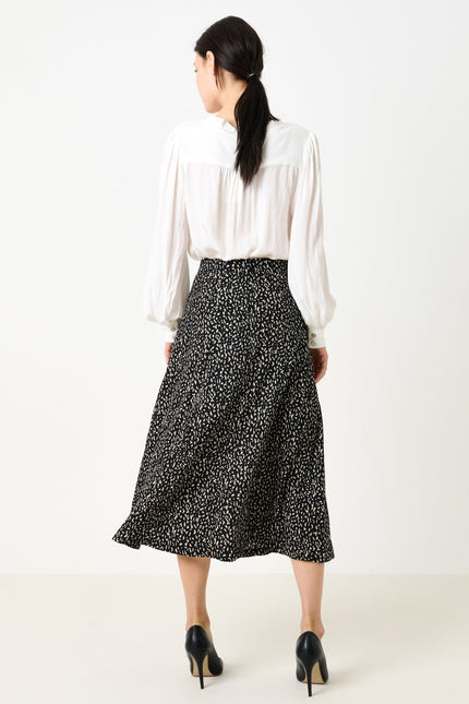 Kiyo Black Geo 11 Printed Midi Skirt - Detail 1