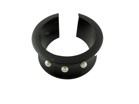 Maria Moyseos | KLELIA Wooden cuff bracelet with pearls