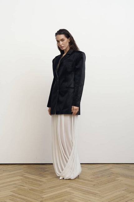 Kolosova | Milk Balloon Skirt With Draping