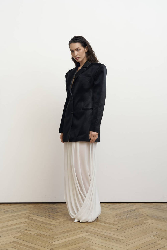 Kolosova | Milk Balloon Skirt With Draping