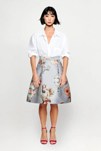 Knee-Length Skirt - Sicily Light Grey