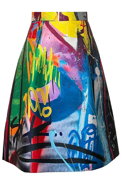 Knee-Length Skirt - Street Art