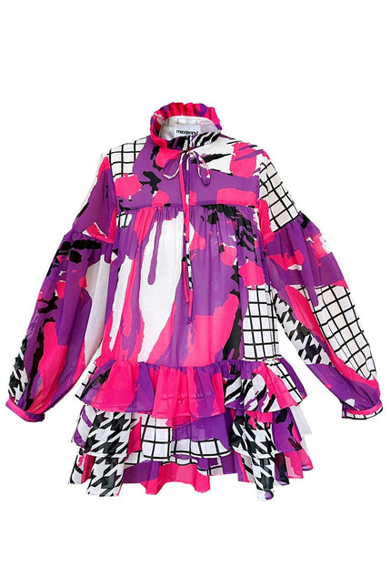 Mini Dress - Arty Pink Purple