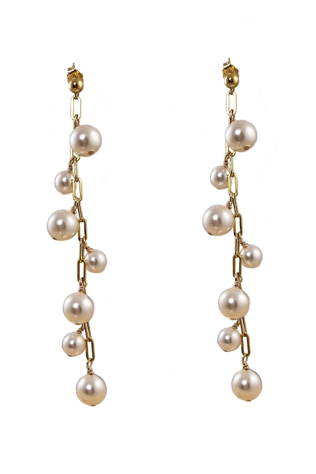 Maria Moyseos | Drop Earrings LEFKI Gold Filled Pearl