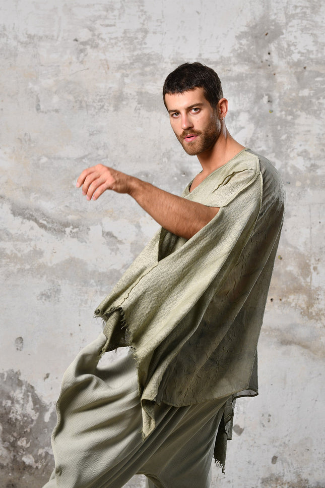 Zhenabia | Leila Top in Khaki Green