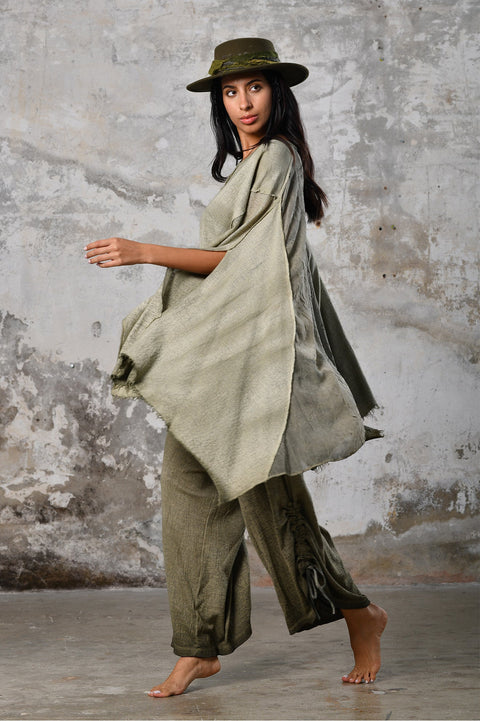 Zhenabia | Leila Top in Khaki Green