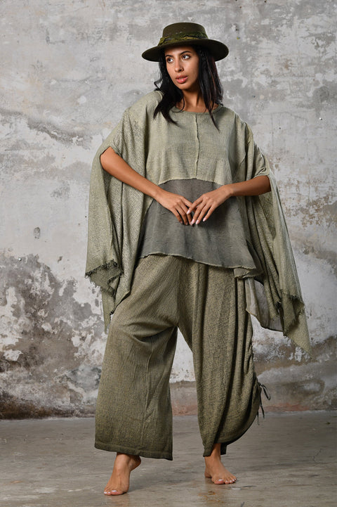 Zhenabia | Leila Top in Khaki Green