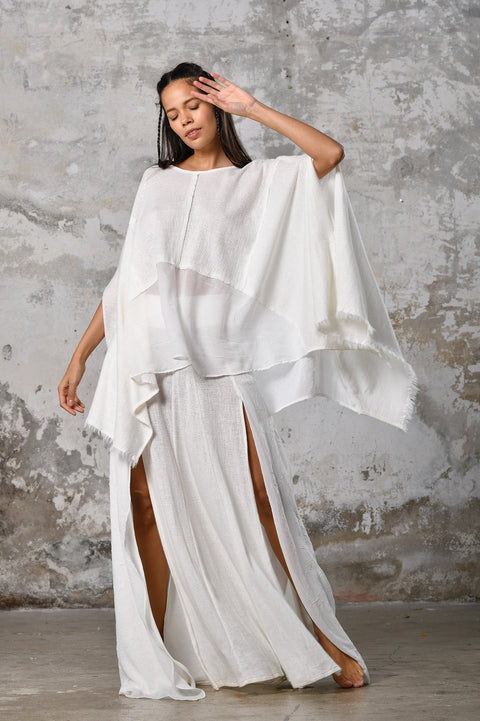 Zhenabia | Leila Top in White