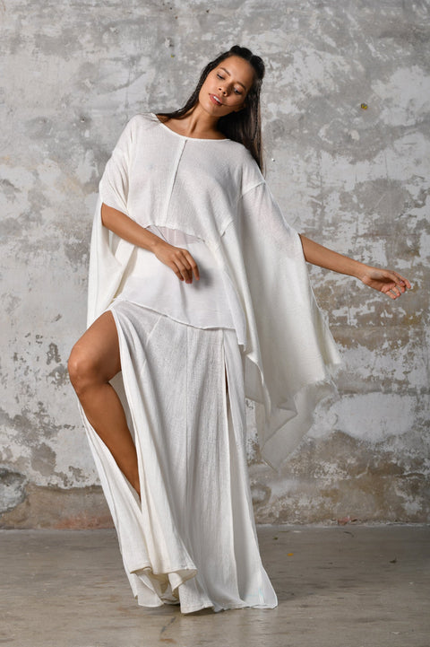 Zhenabia | Leila Top in White