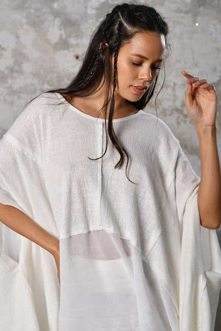 Zhenabia | Leila Top in White
