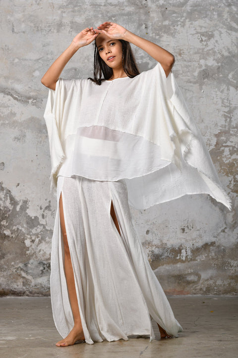 Zhenabia | Leila Top in White