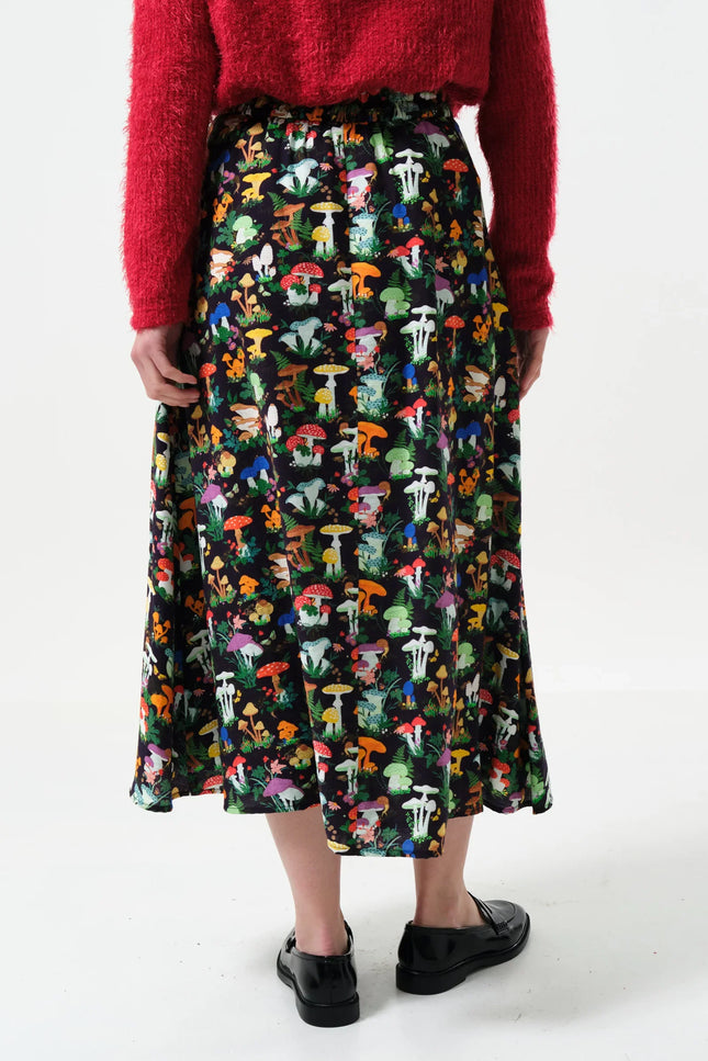 Lizea Toadstool Tales Print Midi Skirt - Back