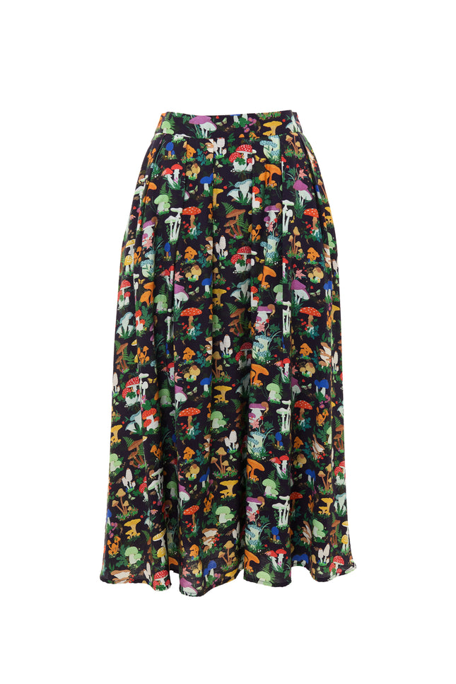Lizea Toadstool Tales Print Midi Skirt - Styled