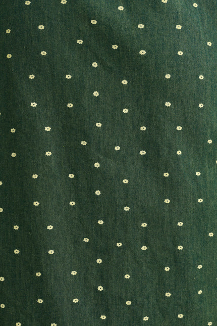 Pasadena Flower Dot Midaxi Skirt- Fern Green - Detail 4