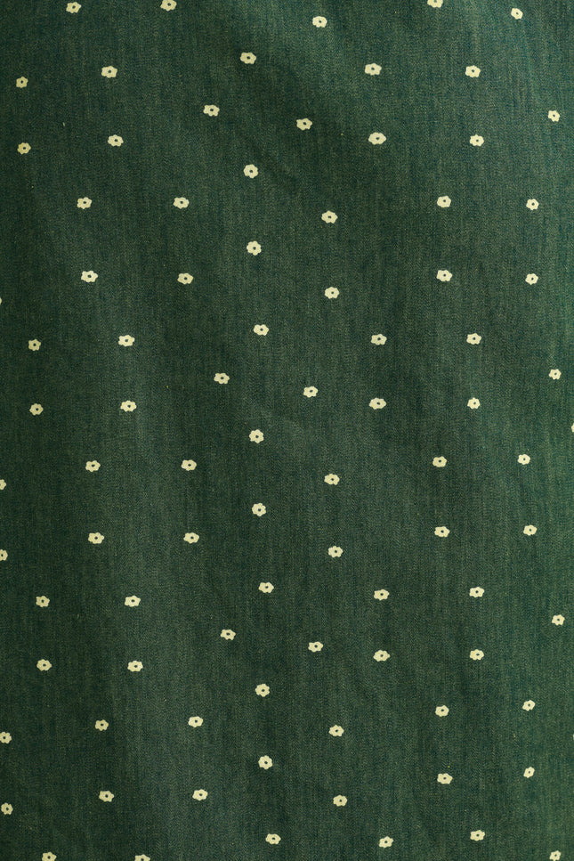Pasadena Flower Dot Midaxi Skirt- Fern Green - Detail 4