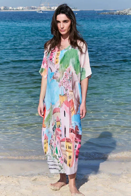 La Riviera Multicolor Long Kaftan