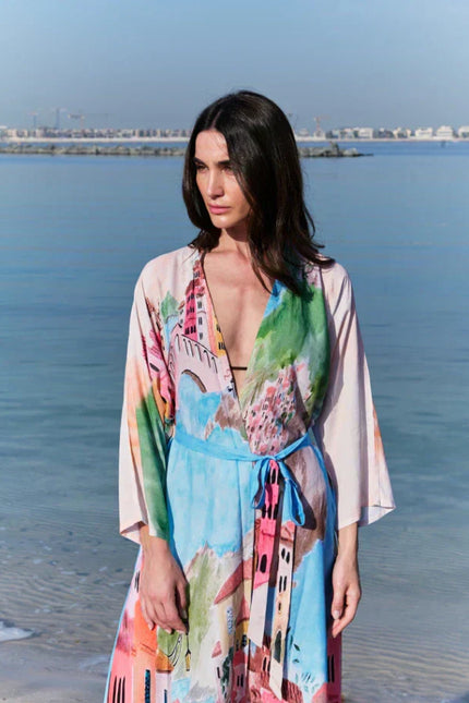La Riviera Multicolor Long Kimono