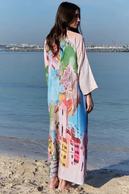 La Riviera Multicolor Long Kimono
