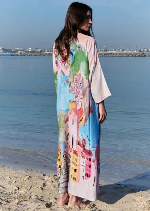 La Riviera Multicolor Long Kimono
