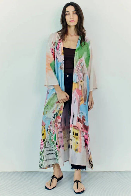 La Riviera Multicolor Long Kimono