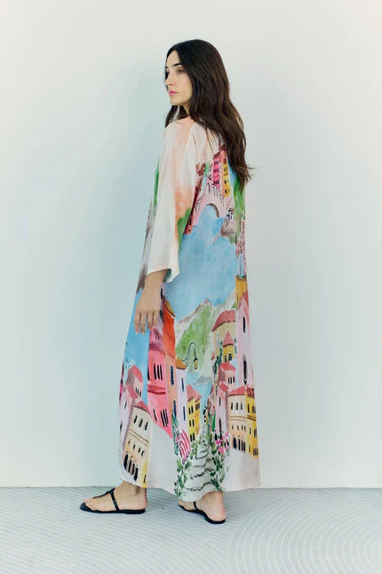 La Riviera Multicolor Long Kimono