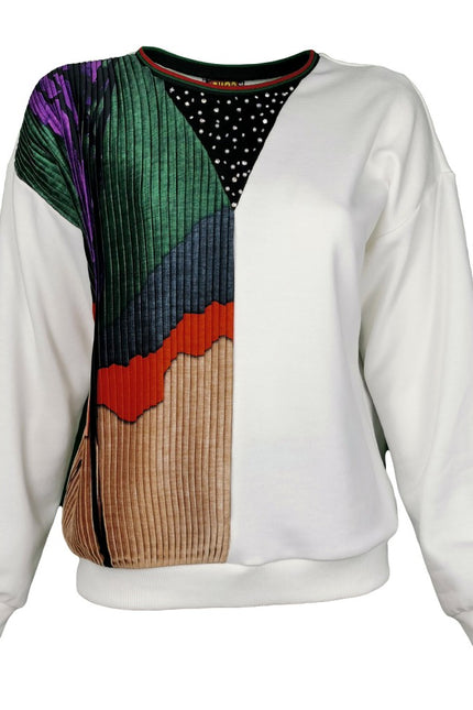 Lalipop Design | Pleated Sweatshirt with rhinestones