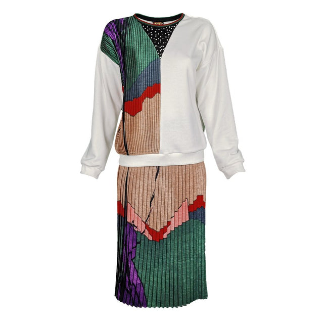 Lalipop Design | Pleated Sweatshirt with rhinestones