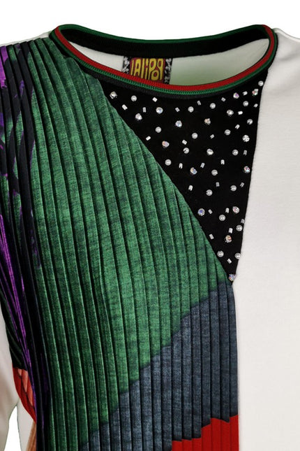 Lalipop Design | Pleated Sweatshirt with rhinestones