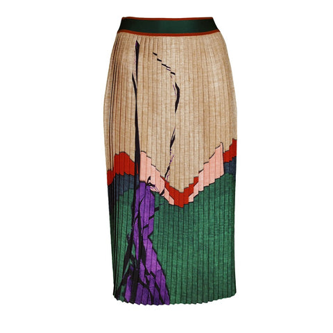 Lalipop Design | Pleated Midi skirt with abstract digital print