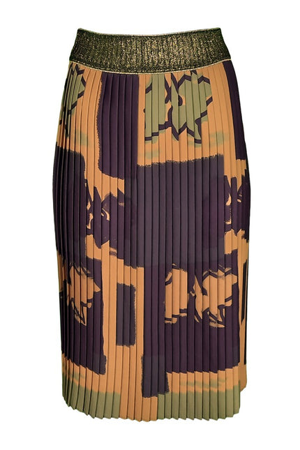 Lalipop Design | Pleated Midi skirt with gold waistband