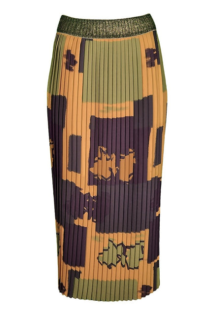 Lalipop Design | Pleated Maxi skirt with gold waistband