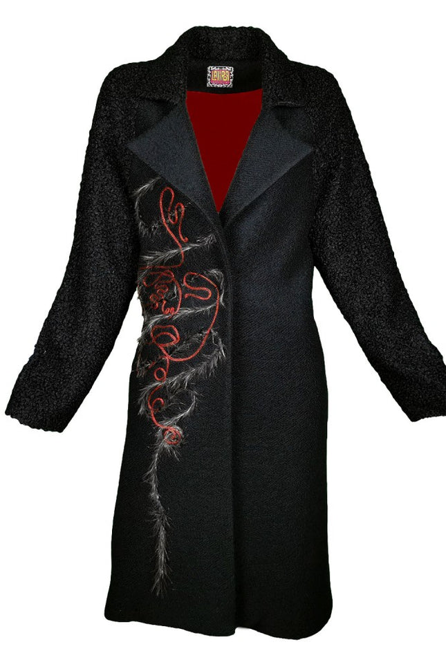 Lalipop Design | Long Coat with embroidery details and raglan sleeves
