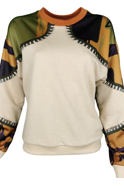 Lalipop Design | Sweatshirt with khaki vegan leather details