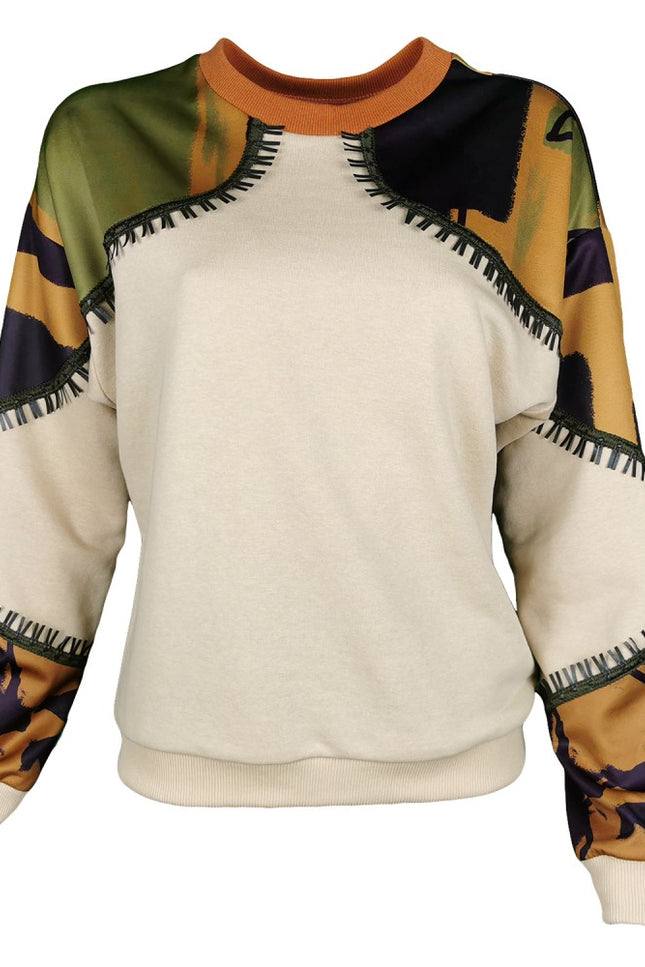 Lalipop Design | Sweatshirt with khaki vegan leather details