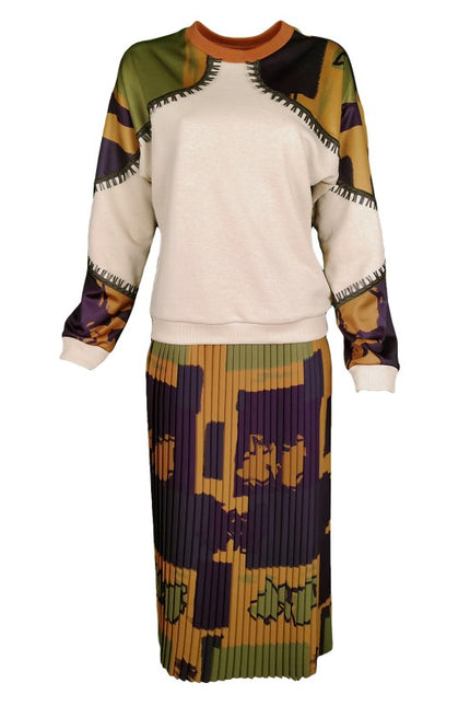 Lalipop Design | Sweatshirt with khaki vegan leather details