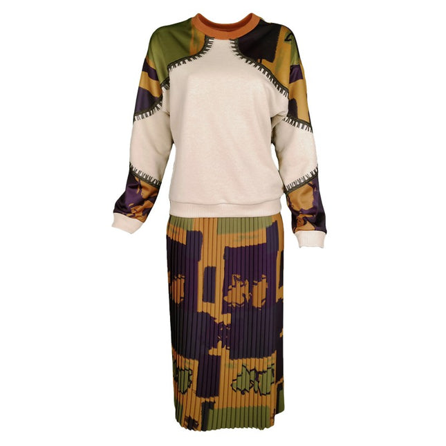 Lalipop Design | Sweatshirt with khaki vegan leather details