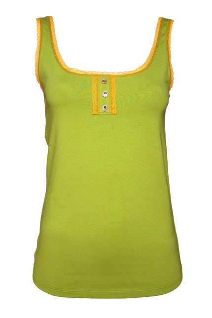 Lalipop Design | Knitted Scoop-neck Tank Top with lace detail