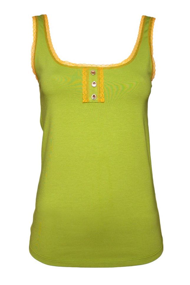 Lalipop Design | Knitted Scoop-neck Tank Top with lace detail